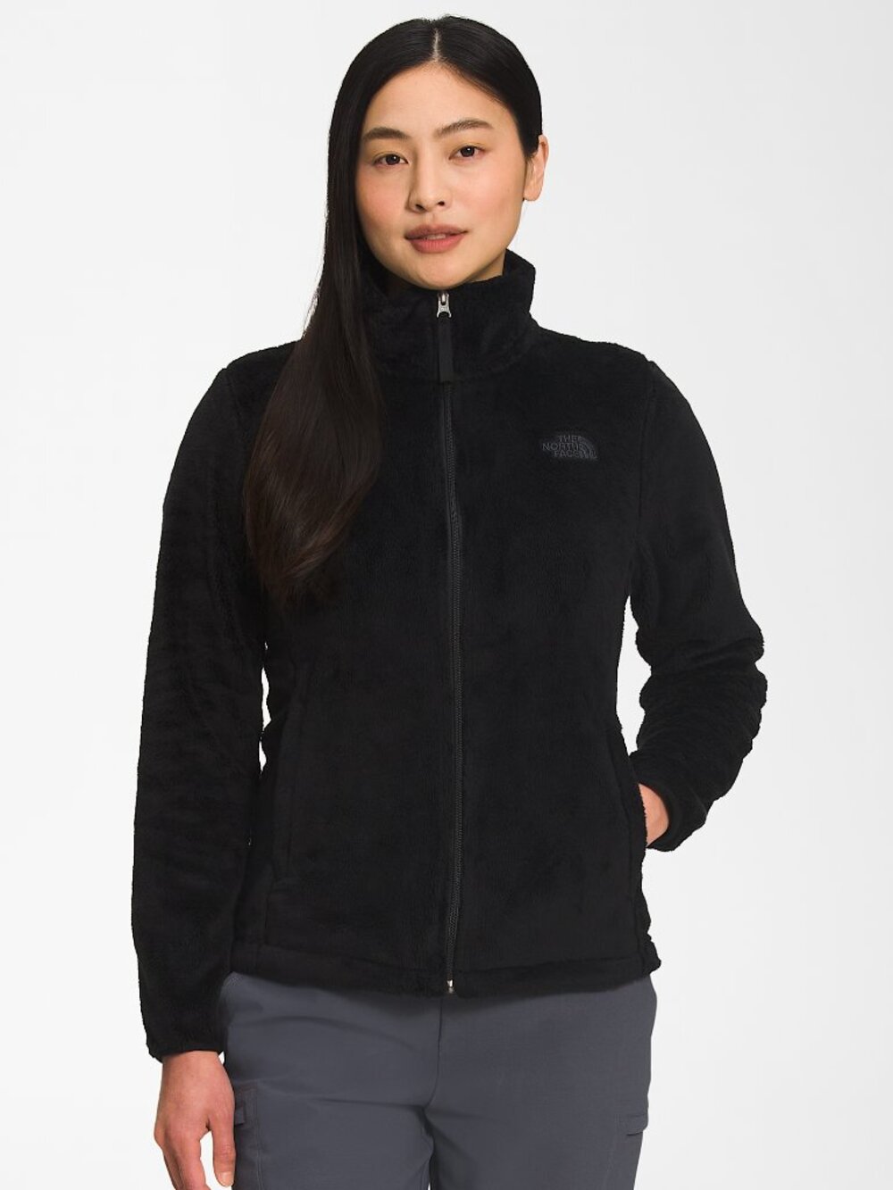 The North Face Osito Quarter Zip Black Fuzzy Fleece Pullover Jacket Vintage M